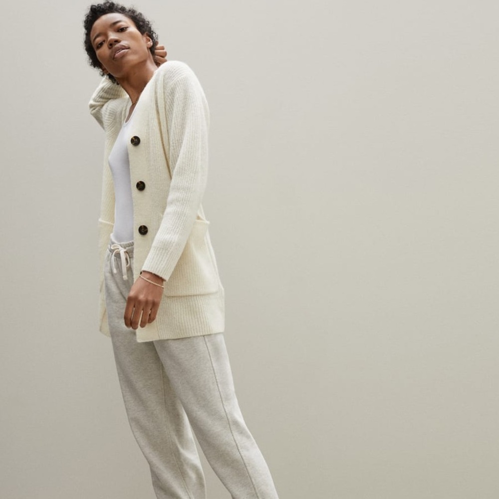 Everlane Alpaca Cardigan Cream size S